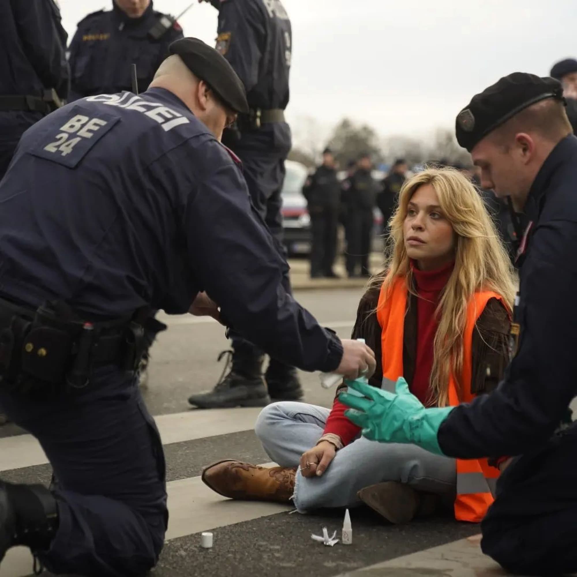 Image shows climate activist Anja Windl, aged 26, from Bavaria, Germany,  in undated photo. She got popular through her resemblance with famous singer Shakira. Note: Private photo. (@anscho.wi/Newsflash)