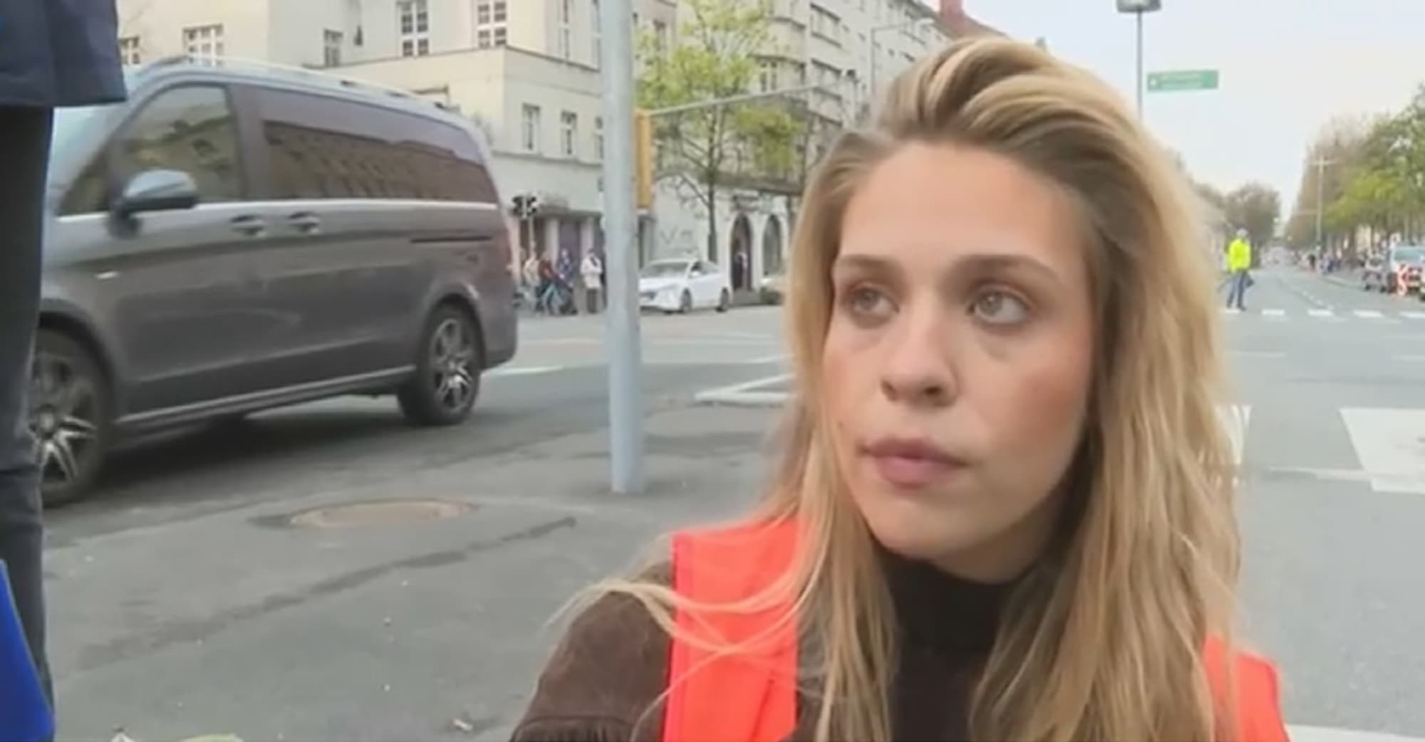 Image shows climate activist Anja Windl, aged 26, from Bavaria, Germany, in undated photo. She apologised to Dr Peter Panzenboeck after he couldn't attend scheduled surgeries on time due to climate protest. Note: Photo is a screenshot from a video. (Newsflash)