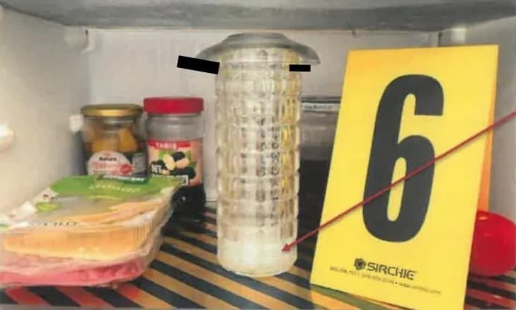 Picture shows the explosive TAPT found in the defendant's refrigerator, undated. He wanted to detonate a bomb at the Taylor Swift concert. Note: Private photo. (Newsflash/NX)